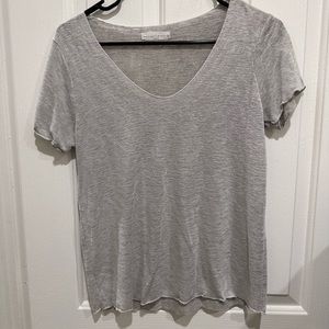 Sheer Grey V-neck Top